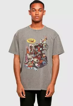 Принт на футболке DEADPOOL, MERCHANDISE ROYALTIES ABSOLUTE CULT, темно-серый