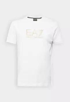 Принт на футболке EA7 Emporio Armani, белый