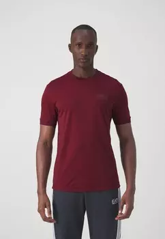 Принт на футболке EA7 Emporio Armani, Бордо
