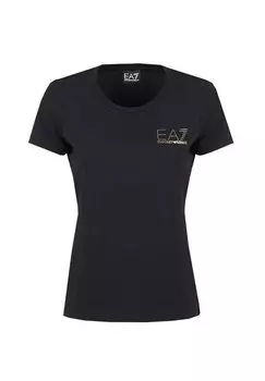 Принт на футболке EA7 Emporio Armani, черный