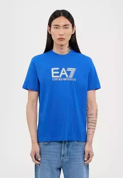Принт на футболке EA7 Emporio Armani, синий