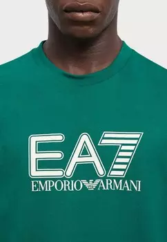 Принт на футболке EA7 Emporio Armani, зеленый