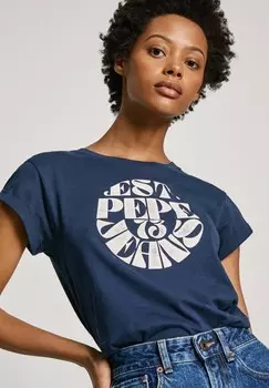 Принт на футболке ELVIA Pepe Jeans, темно-синий