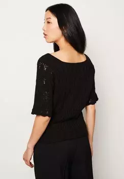 Принт на футболке Etam, черный