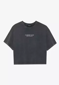 Принт на футболке Even&Odd, антрацит