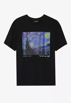 Принт на футболке Even&Odd, черный