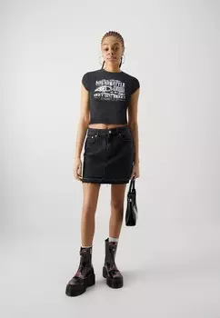 Принт на футболке Even&Odd, черный