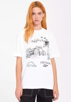 Принт на футболке FA KEUTCHI Volcom, белый