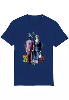 Принт на футболке Fancy Birds watapparel, синий