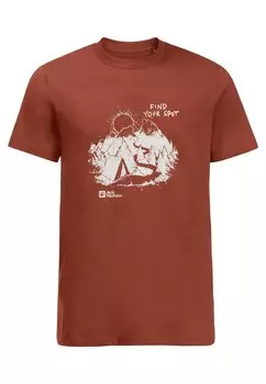 Принт на футболке Find Your Spot T M Jack Wolfskin, коричневый