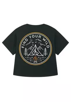 Принт на футболке FIND YOUR WILD watapparel, черный