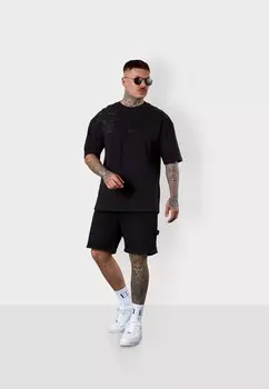 Принт на футболке FLOWERS OVERSIZED ESTEEM, черный