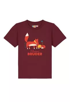 Принт на футболке Fuchs Kleiner Bruder watapparel, бордовый