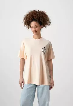 Принт на футболке GEO TEE UNISEX Quiksilver, розовый