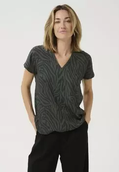 Принт на футболке HANNA WITH SHORT SLEEVES Kaffe, черный