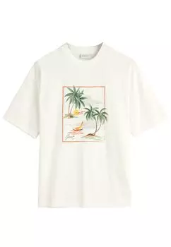 Принт на футболке Hawaiian GANT, кремовый