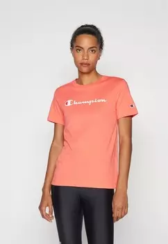 Принт на футболке ICONS CREWNECK CONTRAST LOGO Champion, коралл