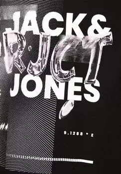 Принт на футболке Jcoprjct Jack & Jones, черный