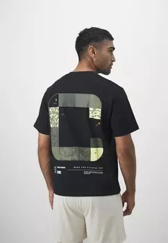 Принт на футболке JCORAYMER TEE CREW NECK 2 PACK Jack & Jones, черный