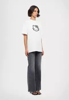 Принт на футболке KITTY Soulland, белый