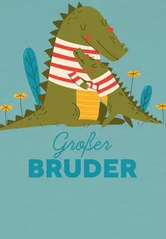 Принт на футболке Krokodil Grosser Bruder watapparel, бирюзовый монстера