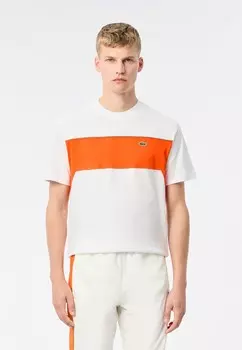 Принт на футболке Lacoste, белый