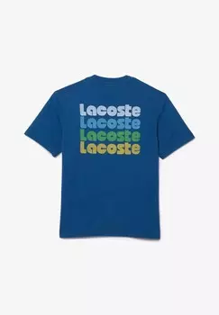 Принт на футболке Lacoste, синий
