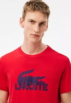 Принт на футболке Lacoste Sport, красный
