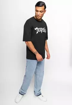 Принт на футболке Logo Dropsize, стираный черный