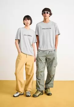 Принт на футболке LOGO TEE UNISEX Salomon, пестрый серый