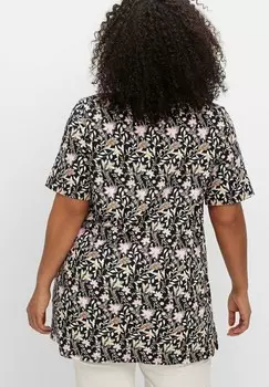 Принт на футболке LONG Sheego, черный