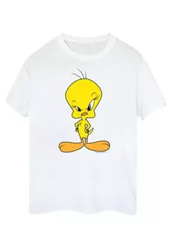 Принт на футболке Looney Tunes Angry Tweety ABSOLUTE CULT, белый