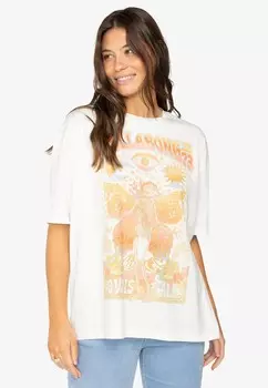 Принт на футболке LOVE IS ALL Billabong, белый