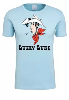 Принт на футболке LUCKY LUKE-PRINT LOGOSHIRT, светло-голубой