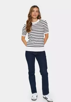 Принт на футболке MILA STRIPED Saint Tropez, кремовый