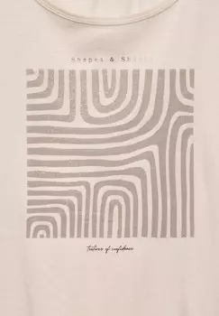 Принт на футболке MIT GLITTER-MOTIV Street One, пестрый бежевый