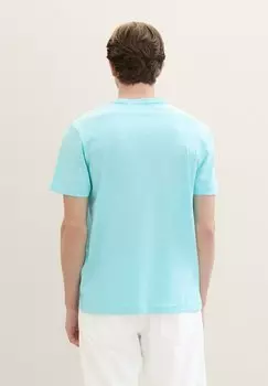 Принт на футболке Mit Logo TOM TAILOR, карибская бирюза