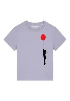 Принт на футболке Mit Luftballon watapparel, лавандовый