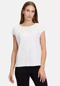 Принт на футболке Mit Rundhalsausschnitt Cartoon, нашивка кремового серебра