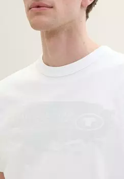 Принт на футболке MIT TEXT TOM TAILOR, белый