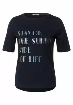 Принт на футболке Mit Wording Print Cecil, синий