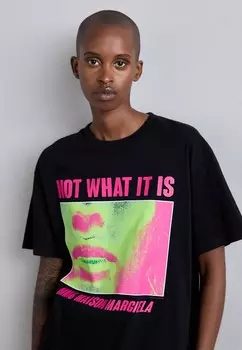Принт на футболке MM6 Maison Margiela, черный