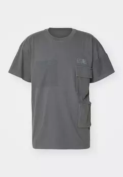 Принт на футболке MM6 Maison Margiela, серый