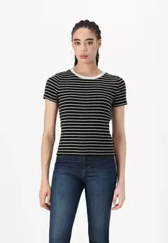 Принт на футболке MOD CROP TEE GAP, черный