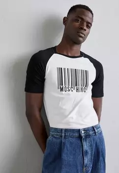 Принт на футболке MOSCHINO, белый