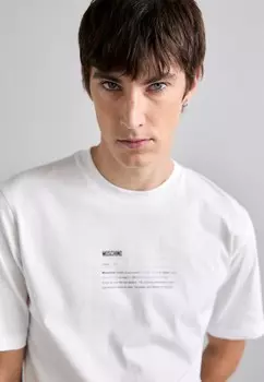 Принт на футболке MOSCHINO, белый