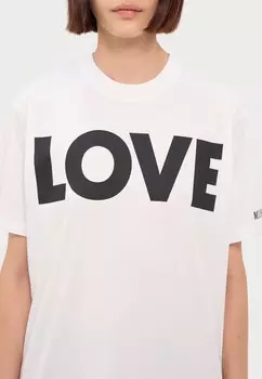 Принт на футболке MOSCHINO, белый