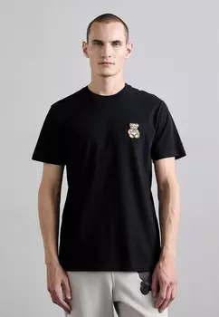Принт на футболке MOSCHINO, черный