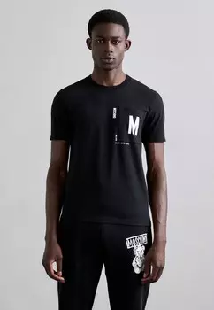 Принт на футболке MOSCHINO, черный