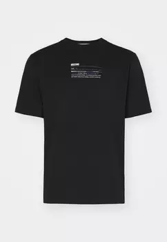 Принт на футболке MOSCHINO, черный